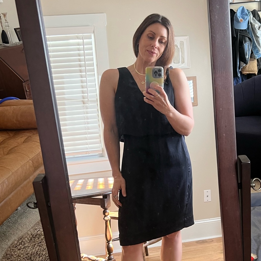 Madewell silk black dress.